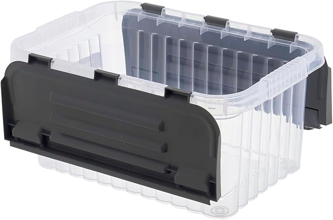 Superio Storage Bins with Lids, Clear Plastic Containers for Organizing, Stackable Totes, BPA Free, Odor Free, Organizer Boxes for Home, and Dorm (4 Pack, 15"x10"x7")