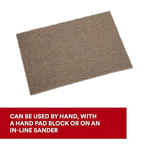 3M Scotch-Brite Heavy Duty Hand Pad 7440B, 6 in x 9 in, Pack of 40, Hand Sanding Pad - Metal Deburring and Finishing Pad - Coating and Corrosion Removal