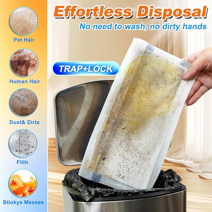 Mopping Pad Refill Compatible with Swiffer Wet Jet Mop Disposable Wet Jet Mopping Pads for All Purpose Multi-Surface Hardwood Floor Cleaning Thickness & Absorbent, 24 Count