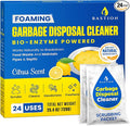 Garbage Disposal Cleaner and Deodorizer - 24-Count (1-Year Supply) Foaming Lemon Scented Kitchen Sink Freshener Pods & Drain Odor Eliminator Disposer Care by Bastion