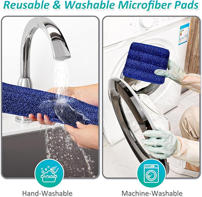 Spray Mops for Floor Cleaning, TRAV-ROUND Microfiber Wood Floor Mop with 3 Reusable Washable Pads Fit for Swiffer Powermop for Dry Dust Wet Cleaning on Hardwood Laminate Wood Ceramic Vinyl Tile