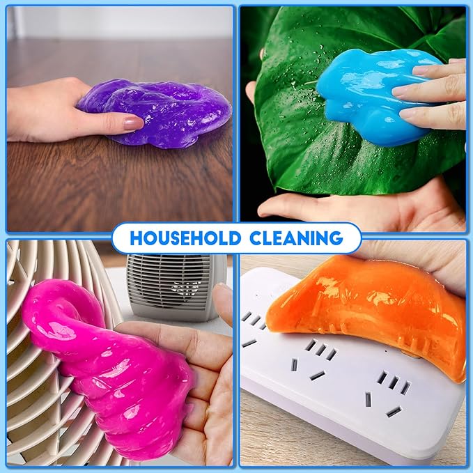 Car Cleaning Gel, 4 Pack Car Cleaning Putty, Universal Auto Deatiling Tools, Reusable Interior Cleaner for Car Keyboard Air Vent, Car Slime Cleaner Dust Cleaning Gel