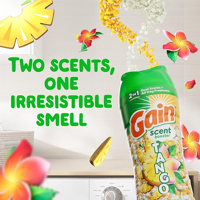 Gain Tango 2-in-1 Laundry Scent Booster Beads, Piña and Plumeria Scent, 10.7oz, Laundry Beads with Dual Scents Plus All Day Freshness