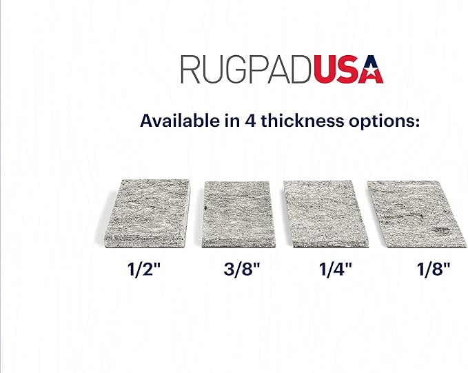 RUGPADUSA - Dual Surface - 8'x11' - 1/2" Thick - Felt + Rubber - Non-Slip Backing Rug Pad - Adds Comfort and Protection - for Hard Surface Floors