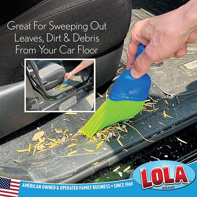 LOLA Whisk Broom, Hand Brush, 6 Pack, Durable Bristles, Whisks Away Dirt & Debris, Compact, Hang Hole for Easy Storage, Indoor/Outdoor