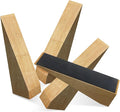 4 Pack Wooden Door Stop - Non-Slip Door Stoppers for Floor - Door Wedges for All Door Types and Surfaces - Each Door Stopper 2inch Thick, 6.3inch Long with Rubber