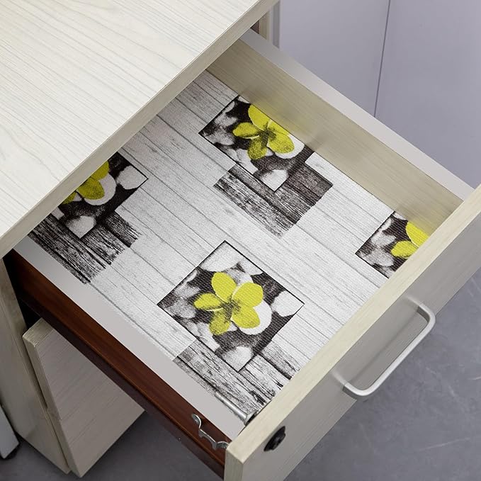 Non Adhesive Shelf Liner 12" W x 240" L Kitchen Drawer Liner Pantry Liner for Shelves Cupboard Liner Kitchen Cabinet Cover Easy to Trim