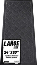 Front Door Mat Outside Entrance, 24" x 60" Heavy Duty All-Season All-Weather Waterproof Doormat Trap Dirt and Moisture Easy Clean Low Profile Patio Porch Entryway Mat