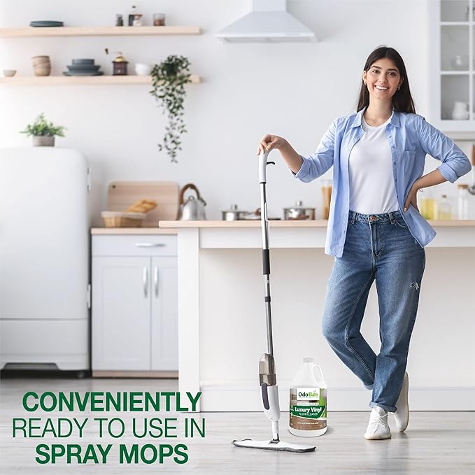 OdoBan Ready-to-Use Luxury Vinyl Floor Cleaner, Streak Free and Neutral PH Formula, 1 Gallon, Scentless