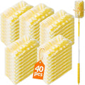 40 Count 360° Heavy Duty Duster Refills Compatible with Swiffer,Large Size-Extra Thick Disposable Electrostatic Feather Duster Refill with 1 Retractable Handle(35-inch Length Fully expanded)