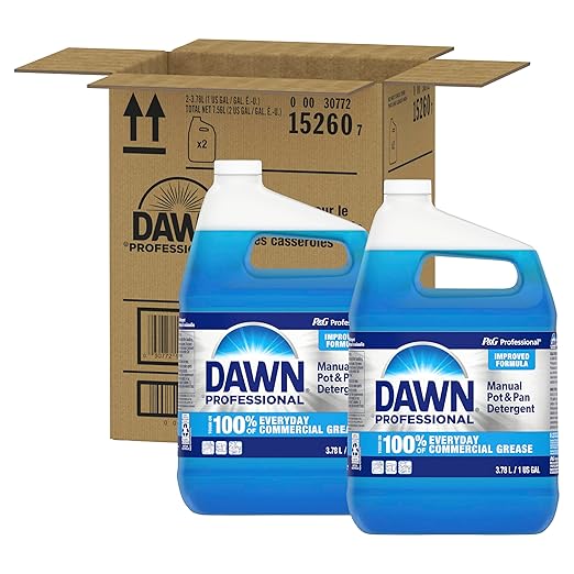 Dawn Professional Manual Pot and Pan Detergent, Dish Soap, Liquid Concentrate, 1 Gallon (Case of 2) with 1 Pump
