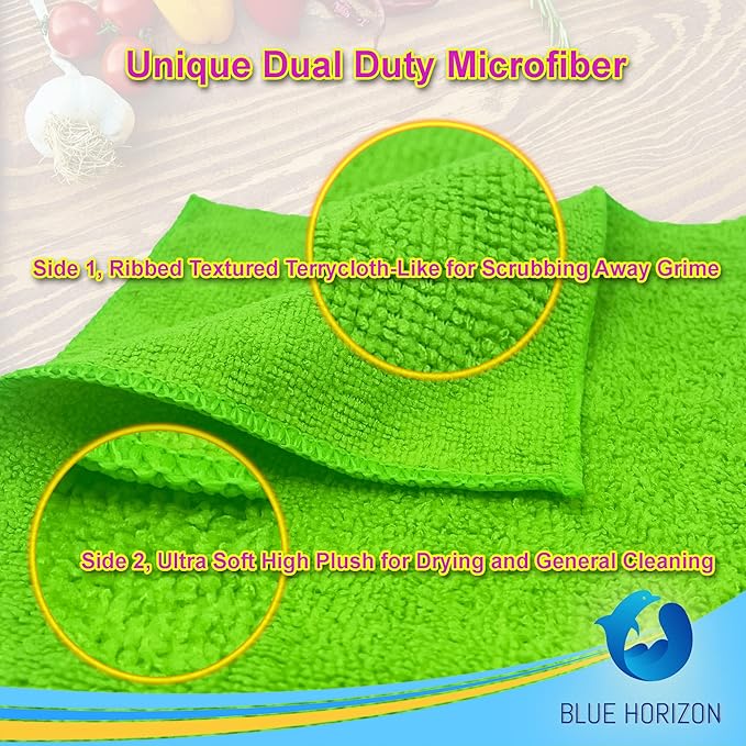 Large Microfiber Cleaning Towels, 36-Pack, Ultra Soft Plush Washcloth Rag, Professional Grade Premium Detailing Cleaning Cloths for Car, Household and Commercial (Sky Blue, 16" X 16")