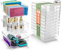 Sorbus Large Clear Plastic Storage Bins, 10 Pack Clear Organizer Bins with Handles, Plastic Storage Bins for Closet, Pantry, Fridge, Medicine Cabinet Organizer, Shelves, Freezer, Drawer