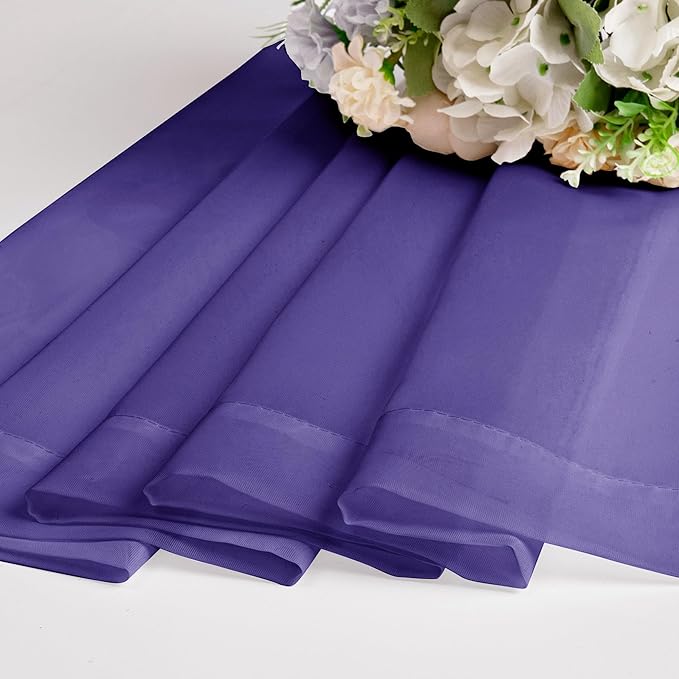 Chyhomenyc Purple Sheer Curtains 72 Inch Length 2 Panels, Light Filtering Soft Airy Rod Pocket Voile Window Curtain Drapes for French Door Bedroom Living Room, Each 42Wx72L Inches