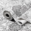 Shelf and Drawer Liner for Kitchen Cabinets, Non-Adhesive and Strong Non-Slip Floral Shelf Cabinet Drawer Liners, Waterproof Thickened Shelf Liner,Easy to Clean,Black and White,12IN x 10FT