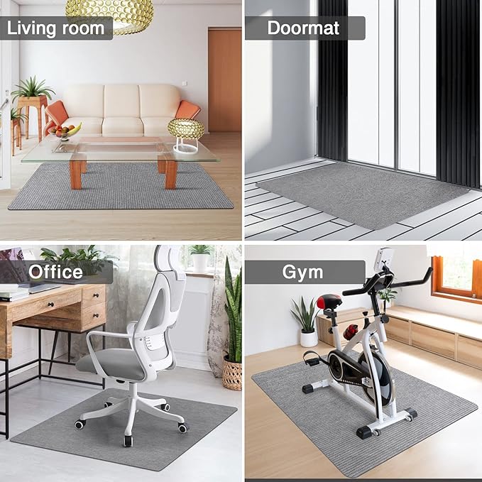 Placoot Desk Chair Mat for Hardwood Floor Corduroy Surface 1/6" Thick 55"x35" Office Chair Mat for Rolling Chairs-100% Large Anti-Slip Backing Under Desk Low-Pile Office Rug Floor Mat for Office/Home