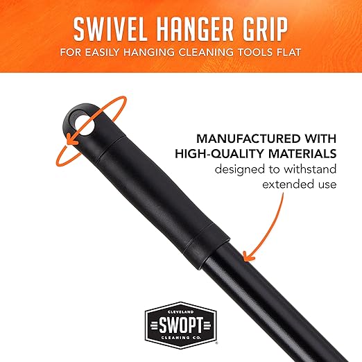 SWOPT Standard 48” Steel Handle – Ergonomic Design Eliminates Loose Handles — Interchangeable with All SWOPT Cleaning Products for More Efficient Cleaning and Storage