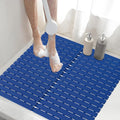 Shower Mat Non-Slip Bath Mat for Tub Floor & Stall with 200+ Suction Cups & Drain Holes, Quick Dry Machine Washable Bathtub Mat, Safe for Elderly& Baby, Bathroom Essentials 24x24 Inch (Blue)