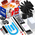 Holikme Dryer Vent Cleaner Kit Dryer Cleaning Tool Include Dryer Vent Brush, Omnidirectional Blue Dryer Lint Vacuum Attachment Dryer Lint Trap Brush, Vacuum & Dryer Adapters