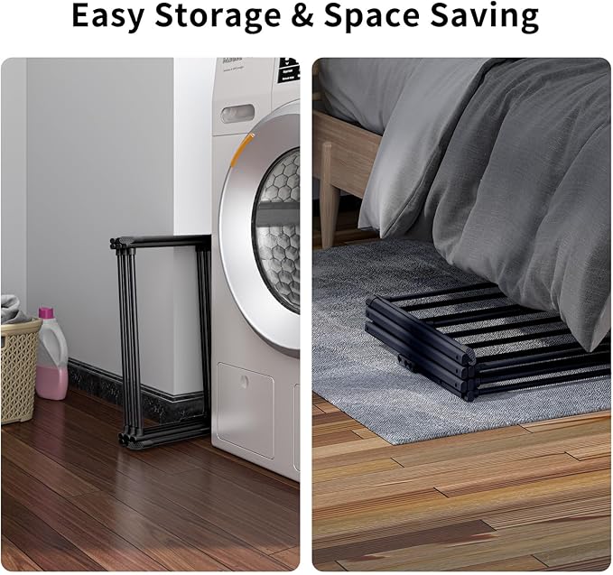 3 Tier Clothes Drying Rack,Foldable & Portable Clothing Drying Rack,Space-Saving Design, Indoor & Outdoor Laundry Rack for Drying Clothes,Metal Dryer Rack，Pure Black