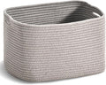 Woven Cotton Rope Storage Basket for Organizing, Cute Decorative Baskets for Gifts Empty, Organizer Bins for Dog Toy, Baby Laundry, 15“×11”×9.5“, Light Grey