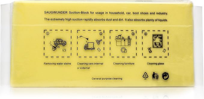 Cleaning Sponge Super Absorbent Water Durable ^~ You Know 17.5×7.5×3.5 cm[6.9 x 3 x 1.38 inches] Use for Household Clean Cars/Boats The dust and Dirt on Furnitures,Bathtubs&etc.(Yellow)