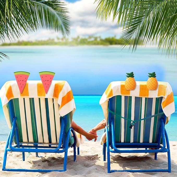 Sieral 8 Pcs Beach Towel Clips Beach Chair Pool Clips for Chairs Plastic Windproof Holder Funny Decorative Clothespins for Patio Accessories Summer, 4 Styles(Cute Style)