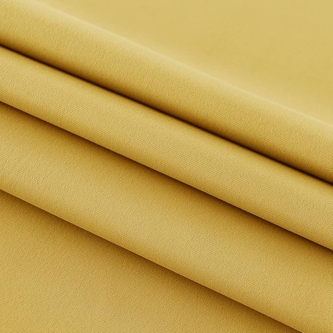 DWCN French Door Curtains – Rod Pocket Thermal Blackout Curtain for Doors with Glass Window, Kitchen and Patio Doors for Privacy, 54 X 72 Inches Long, 1 Curtain Panel with Tieback, Yellow