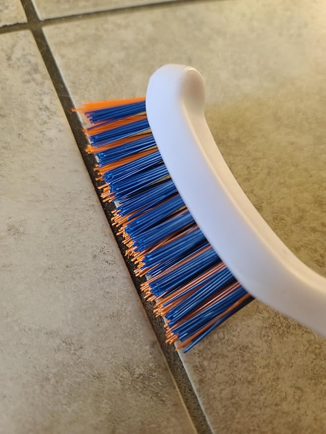 Bring It On Grout Cleaning Brush – Crevice Cleaning Brush with Stiff Nylon Bristles – 8-inch Heavy-Duty Grout and Tile Cleaner Brush – Scrubbing Brush for Corners, Bathroom, Kitchen, Tile, 6 Pack