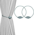 2 PCS Magnetic Curtain Tiebacks, European Style Convenient Drape Tie Backs Holdbacks for Thin or Thick Home & Office Window Draperies, No Tools Required (Grey Blue)