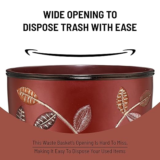 Zahari Home Decorative Trash Can for Bathroom, Office & Bedroom - 2.1 Gallons Stylish & Small Trash Can for Dorms, Desktop & Restroom - Chic Waste Basket for Compact Spaces, Aubury