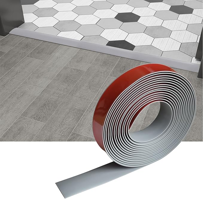 Floor/Door Flat Transition Strip & Self-Adhesive Vinyl Edge Trim - Laminate Gap Covering Joining Strip