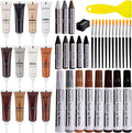 SEISSO Wood Furniture Repair Kit, 42 Pcs Wood Filler and Touch Up Markers with Wax Sticks, Vinyl Floor Repair Kit for Scratches, Cracks, Holes, Discoloration for Door, Stain, Floor, Table, Cabinet