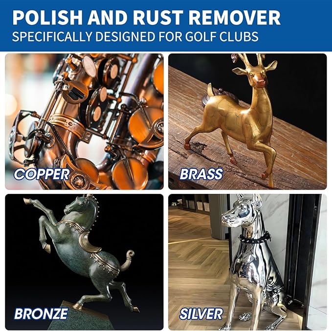 Brass Polish Copper Cream Cleaner Kit - Instant Polishing Cream And Protective Tarnish Removal, Metal Cleaner And Brightener For Antiques, Music Instruments, Copper Kettle And Sinks