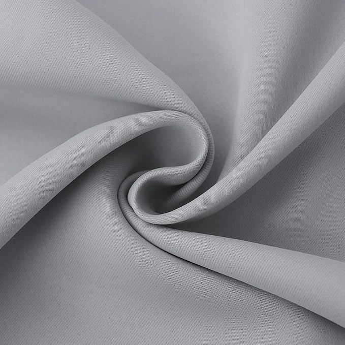 BGment Light Grey Short Curtains 30 Inches Length for Kitchen Bathroom - Rod Pocket Room Darkening Blackout Window Drapes for Basement Cafe Camper, 2 Panels, 42 x 30 Inch
