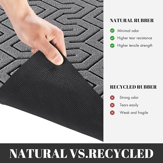 Yimobra 72x24 Indoor Outdoor Runner Rug, Heavy-Duty Waterproof Entrance Mat for High Traffic Areas, Commercial Grade Welcome Door Mat, Easy Clean, Grey