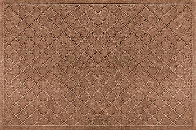 WaterHog Heavy Duty Doorway Mat, 4' x 6', Made in USA, Durable & Skid-Resistant Entryway Mat, Water-Trapping, Indoor/Outdoor Decorative Floor Covering, Cordova Collection, Dark Brown