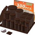 Felt Furniture Pads 300 Pieces, Furniture Pads for Hardwood Floors, Floor Protectors for Furniture Legs, Felt Pads for Furniture, Floor Savers for Furniture Brown