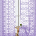 Aiyufeng Purple Sheer Curtains 84 Inch Length 2 Panels, Solid Lightweight Clip Jacquard Light Filtering for Bedroom Living Room, Modern Wavy Line Rod Pocket, Total 80 Inches Width
