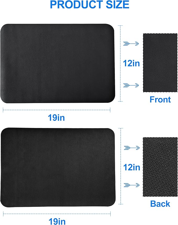 Dish Drying Mat for Kitchen Counter, 12"x19" Dish Drying Pad with Non-slip Rubber Backed, Hide Stain Anti Absorbent for Kitchen Counter, Drying Mat for Coffee Machine Dish Rack (Black)