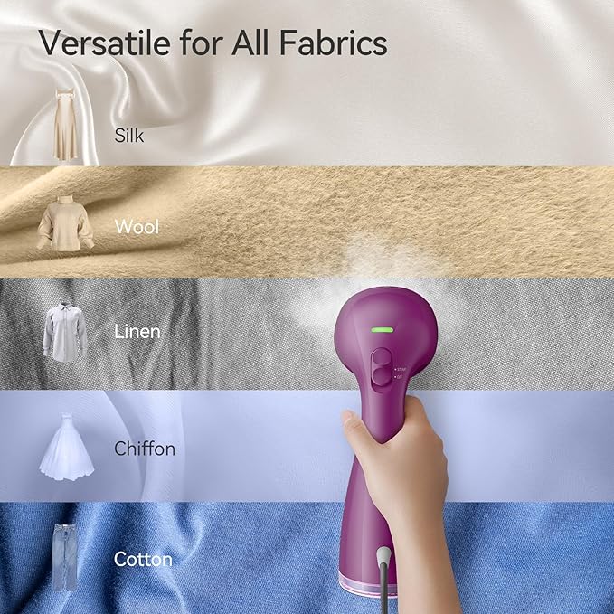 HiLIFE Steamer for Clothes, 1100W Clothes Steamer, Fast Wrinkle Removal with Large 300ml Tank, Ideal for All Fabrics, Easy to Use, Compact and Portable Travel Garment Steamer