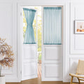 Tollpiz Sheer Door Curtains Closet Linen Textured Curtain Sheers Doorway Light Filtering Voile French Door Rod Pocket Curtains Patio Door, 54 x 63 inches Long, Dusty Blue, Set of 1 Panel