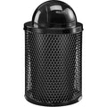 Global Industrial 36 Gallon Outdoor Steel Trash Can with Dome Lid, Plastic Liner and Anchor Kit Included, 23-1/2" Diameter x 40" H, Powder Coat Finish, Unassembled, Black