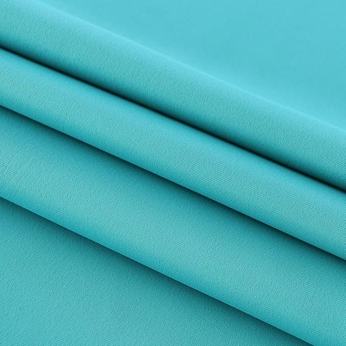 DWCN French Door Curtains – Rod Pocket Thermal Blackout Curtain for Doors with Glass Window, Kitchen and Patio Doors for Privacy, 36 X 72 Inches Long, 1 Curtain Panel with Tieback,Turquoise