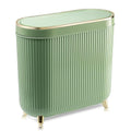 Bathroom Trash Can with Lid 3.2 Gallon Narrow Trash Can Small Plastic Trash Bin 12 Liter with Press Type Lid for Bedroom Bathroom, Mint Green
