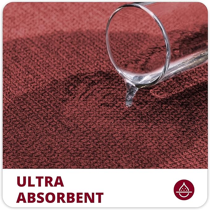 Bath Mat,Ultra Thin Bathroom Runner Rugs,Large Bath Mats for Bathroom,Quick Dry,Non-Slip,Machine Washable,Low Pile,Bath Rug,Shower Outside,Sink,Home Decor Accessories.Red,1'5"x4'11"（17x59inch）