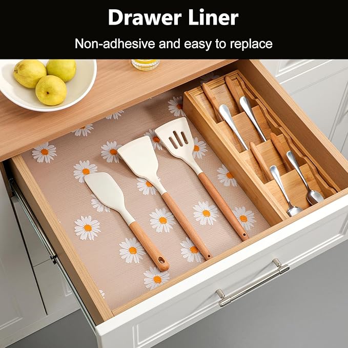 INNOLITES Shelf Liners for Kitchen Cabinets, Non Adhesive Drawer Cabinet Liner, Waterproof Oil-Proof Non-Slip Shelf Liner for Kitchen Pantry Refrigerator 11.8" x 236"