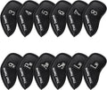 CRAFTSMAN GOLF 12pcs or 1pc Thick Synthetic Leather Golf Iron Head Covers Set Headcover Fit All Brands Callaway Ping Taylormade Cobra Etc. Also Custom Name
