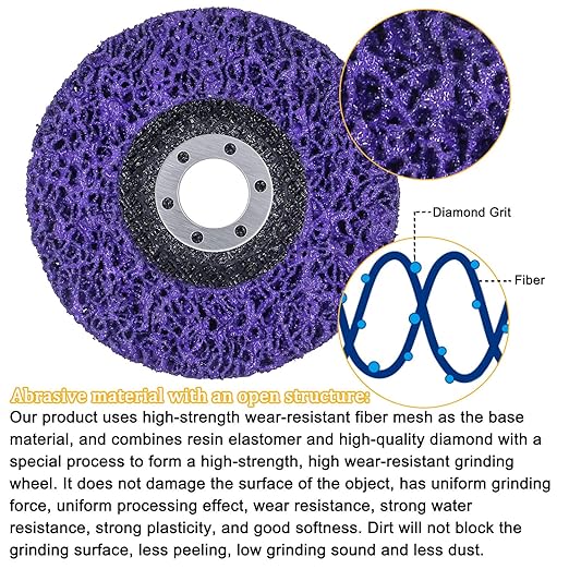 6 Packs 4-1/2" x 7/8" Strip Discs Stripping Wheel Fit Angle Grinder Clean and Remove Paint Coating Rust Welds Oxidation