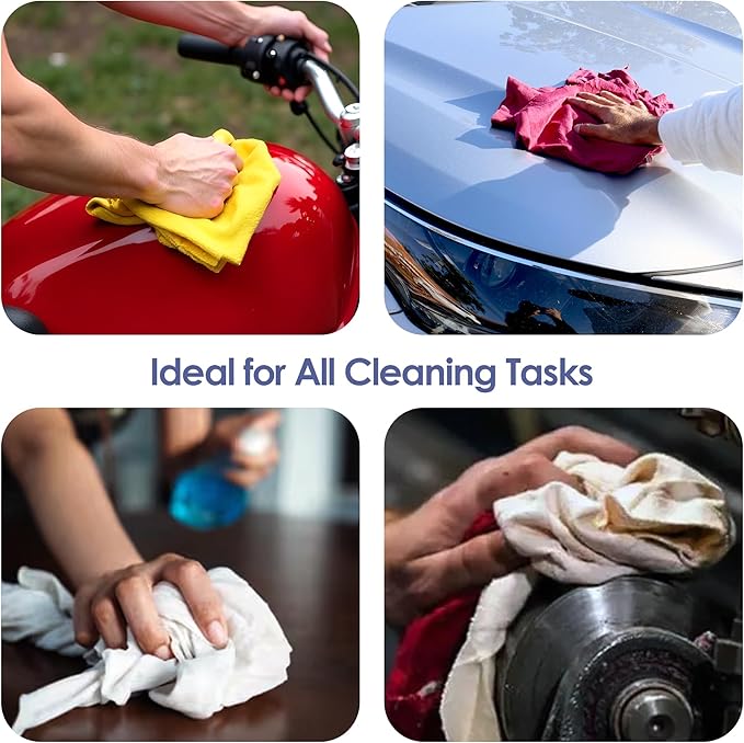 Tshirt Bag of Rags Multicolored (1,500LB, 30x BALES), Cotton Blend, Painting and Multipurpose, Kitchen, Auto, Staining Rags, Shop Cleaning Cloths Bulk, Lint Free Absorbent Washable, 30 bags